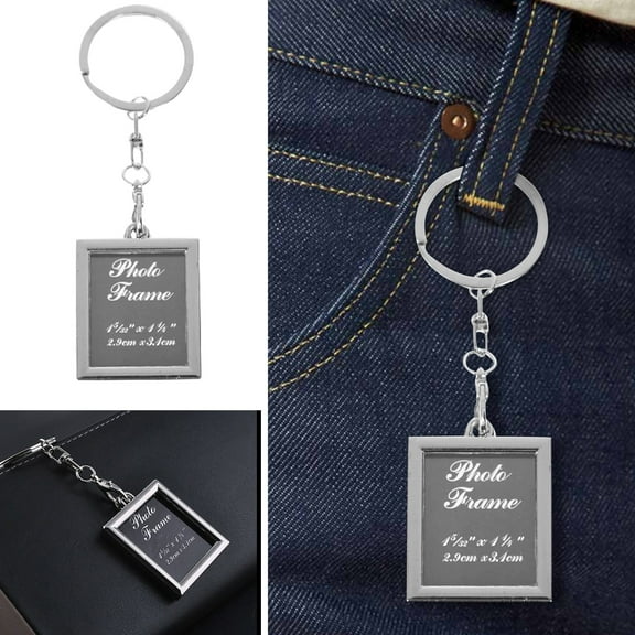 Personalized Photo Keychain Custom Picture Frame Alloy Keyring Gift for Couples