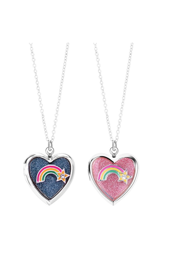 Personalized Photo Lockets Necklace Hold Picture Love Heart Rainbow Necklaces Romantic Fancy Jewelry Valentines Present