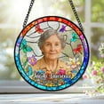 thumbnail image 1 of Personalized Photo Memorial Suncatcher Faux Stained Glass, In Memory of Mom Dad Window Hanging, Loss of Loved One, Sympathy Gifts for Family, 1 of 2