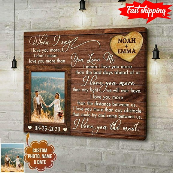 Personalized Photo, Name & Date When I Say I Love You More, I Don’t Mean I Love You More Than You Love Me 11 x 17 Inch Poster