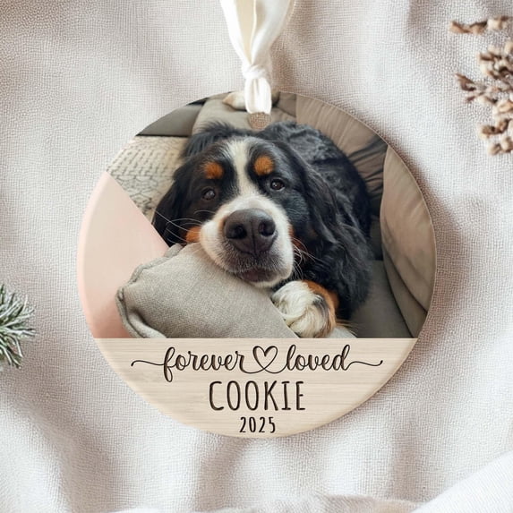 Personalized Photo Pet Ornament - Custom Pet Portrait Christmas ...