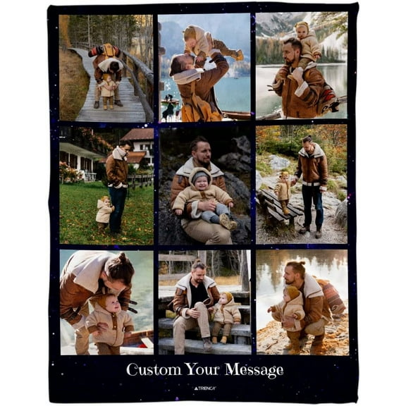 Personalized Photo Picture Blanket Custom Fleece Or Sherpa Blanket Throw 60x80 50x60 30x40 with Photos Pictures Text Birthday Christmas Fathers Day Custom Gifts for Men Women Family