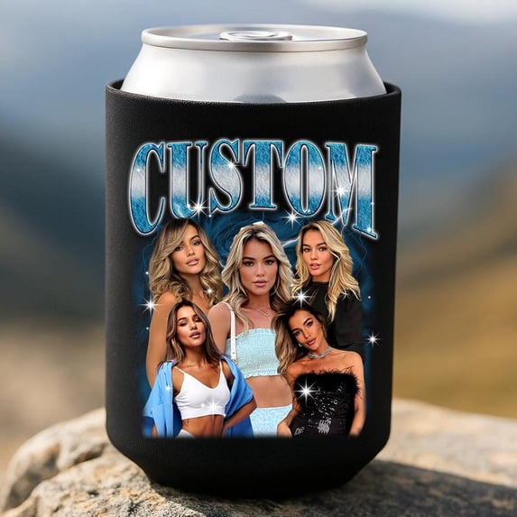 Personalized Photo Text Can Cooler Custom Picture Slim Can Custom Image Can Funny Birthday