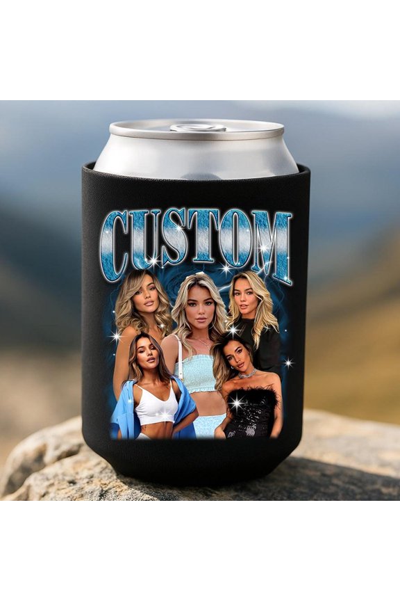 Personalized Photo Text Can Cooler Custom Picture Slim Can Custom Image Can Funny Birthday
