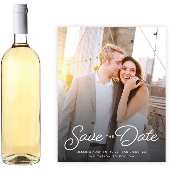 Personalized Photo Wine Bottle Labels, Bulk 20-Pack, Custom Labels for Bottles, Customized Wedding, Graduation, Birthday