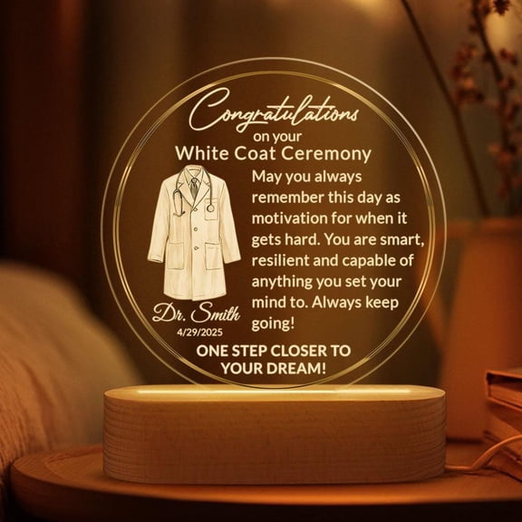Personalized Physician Retirement Night Light Custom Medical Career Acrylic Lamp Farewell Gift For Doctor Colleague
