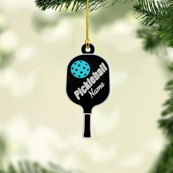 Personalized Pickleball Ornament Pickle Baller Sport Gifts Ornament Pickleball Ornament for Christmas Tree 2023 Pickleball Gifts Pickleball Paddles Ornaments (Pickleball 7) - 3412 (Cyan)