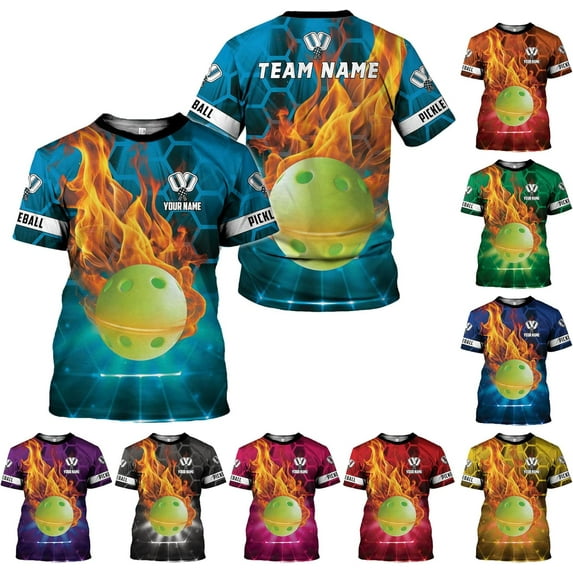 Personalized Pickleball Shirt Funny 3D Polo Pickleball Player Gift for Men and Women Custom Pickleball Shirts Sports Tee (Teal, S)
