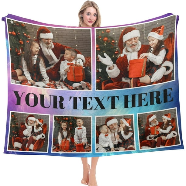 Personalized family is everything photo plush blanket sale