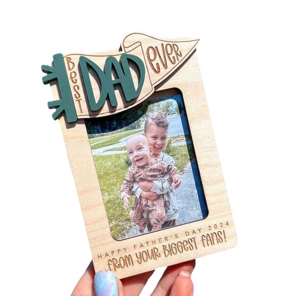 Celebrate Fatherhood with a Wood Photo Frame Easy Assembly Personalize with Photos Cherishs Memory Photo