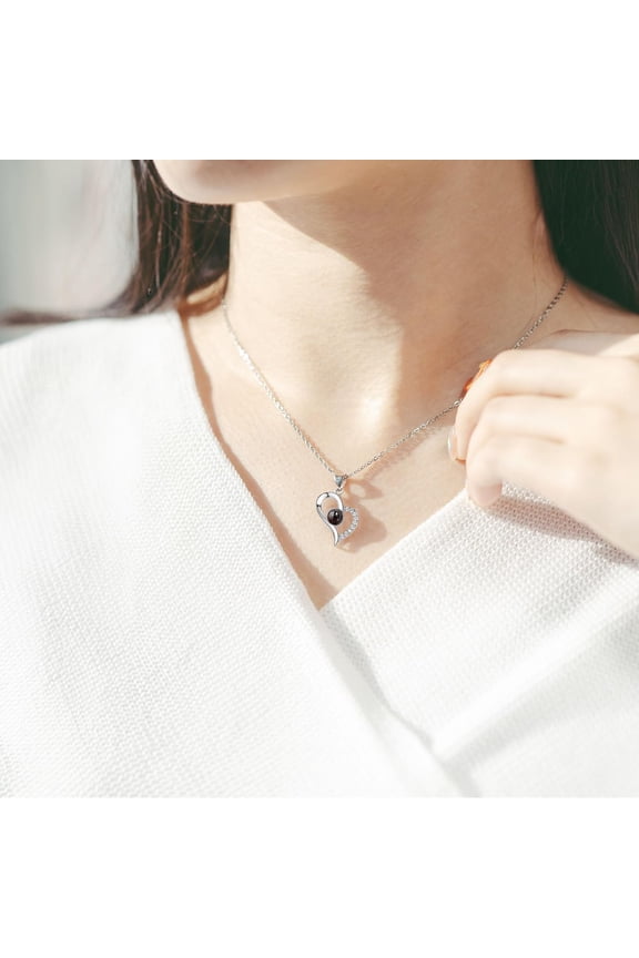 Personalized Picture Necklace Projection Necklace With Photo Inside - Custom Photo Pendant Necklace - Birthday Gifts For Mom Wife Valentines Love Memorial Gifts For Girlfriend Birthday[o873]