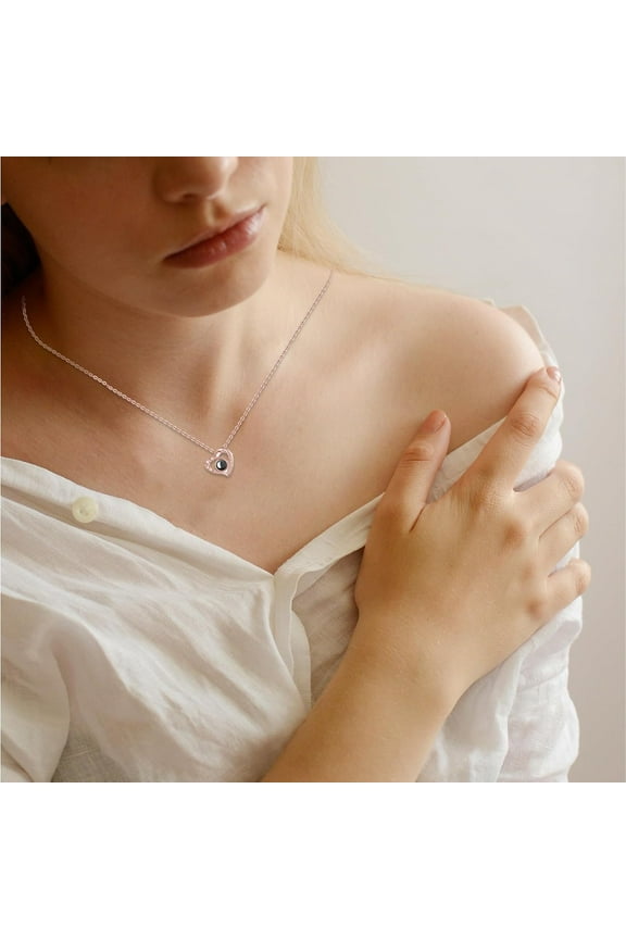 Personalized Picture Necklace Projection Necklace With Photo Inside - Custom Photo Pendant Necklace - Birthday Gifts For Mom Wife Valentines Love Memorial Gifts For Girlfriend Birthday[o868]