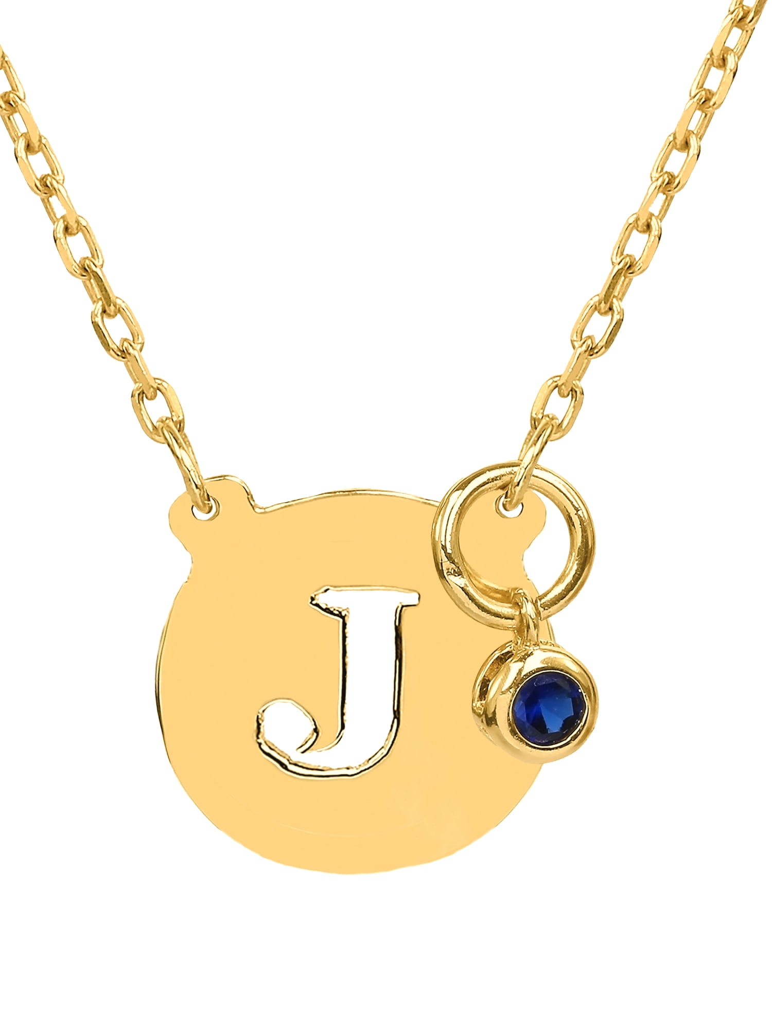 Personalized Pierced Single Capital Initial with Bezel Set Drop Birthstone