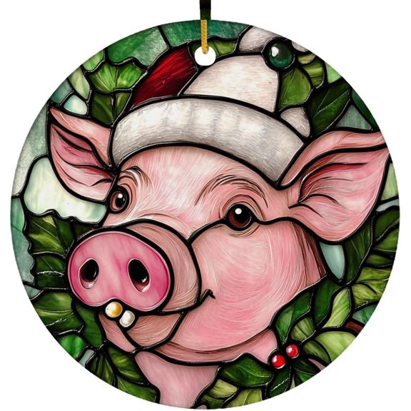 Personalized Pig Tree Ornaments, Pig Xmas Gifts Ideas, Pig Christmas Dcor, Pig Xmas Decorations EEPxLV