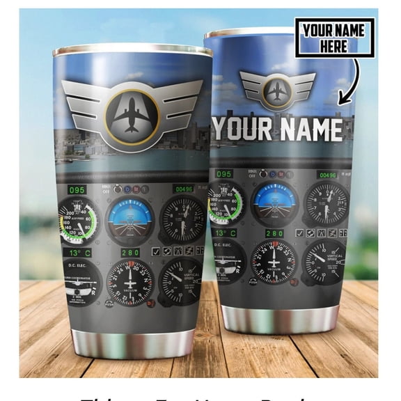 Personalized Pilot 20 oz Tumbler, Gifts For him, Pilot Travel Mug, Airplane Tumbler, Pilot Retirement, Airline Gift, Flight Tumbler, Air Force