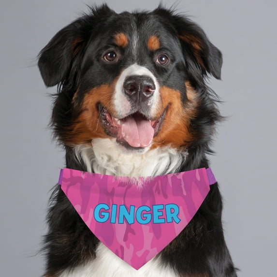 Personalized Pink Camo Dog Bandana Collar Cover
