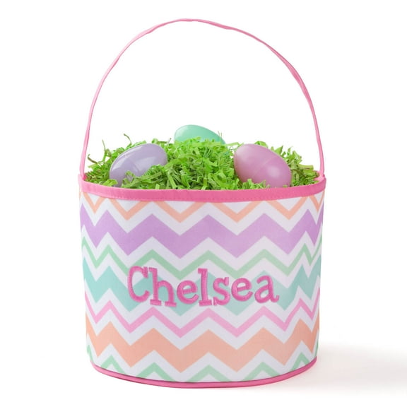 Personalized Pink Easter Bucket Bag Name