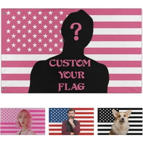 Personalized Pink Flag with Custom Name or Message, Pink Fabric Three-layer Thickened Custom Made for Home Decor, Garden, Office