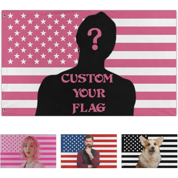 Personalized Pink Flag with Custom Name or Message, Pink Fabric Three-layer Thickened Custom Made for Home Decor, Garden, Office