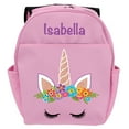 thumbnail image 1 of Personalized Pink Happy Unicorn Backpack with Adjustable Shoulder Straps and Carrying Handle, 17" x 14", 1 of 5