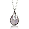 thumbnail image 1 of Personalized Pink Opal Necklace, October Birthstone Necklace Teardrop, Bridesmaid Necklace, Custom Initial Necklace, Birthday Gift for Her - 20" Rose Gold Plated, 1 of 5