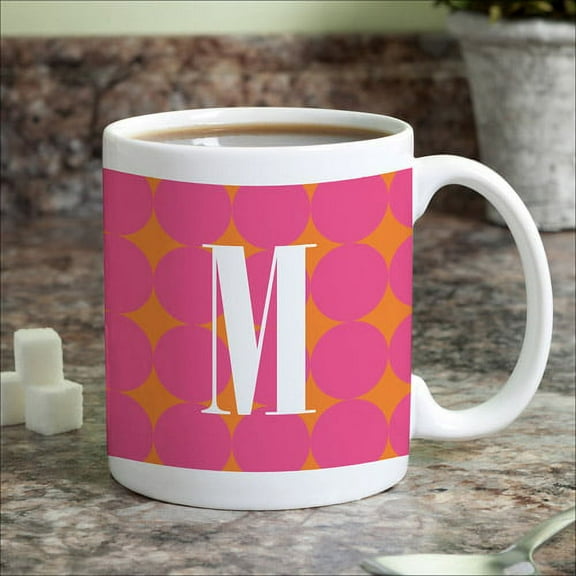 Personalized Pink Polka Dots Coffee Mug