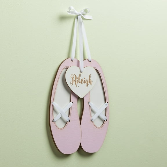 Personalized Pink Wood Ballet Slippers