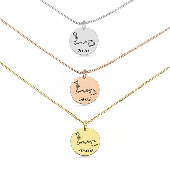 Personalized Pisces Necklace for Women with Custom Name and Birth Flower and Zodiac Sign – Personalized Astrology Jewelry Gift for Her – Rose Gold Necklace for Women, Rose Gold Plated Jewelry
