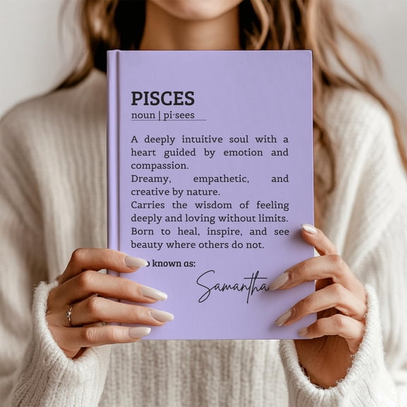 Personalized Pisces Zodiac Journal Astrology Birthday Gift