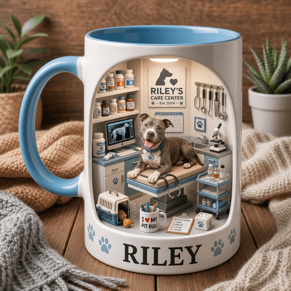 Personalized Pit Bull Mug Custom Dog Name Coffee Cup for Rescue Pet Lovers