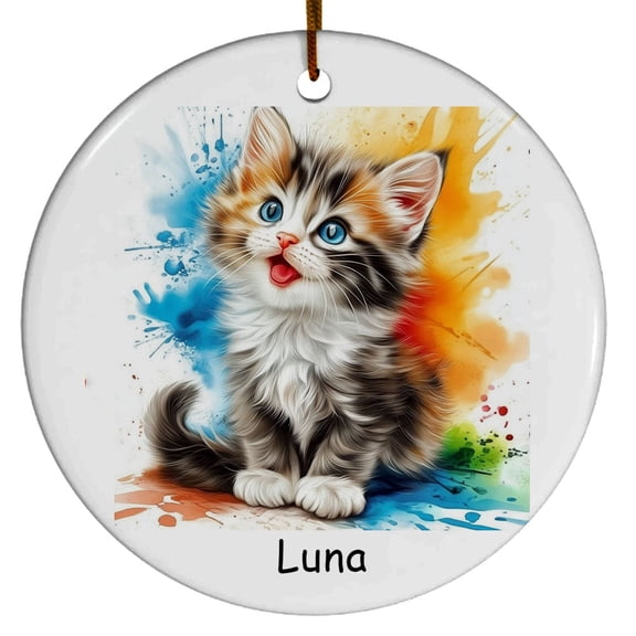 Personalized Pixie-bob Cat Christmas Ornament, Customized Ornament with Cat Name, Christmas Ornament, Gift for Mother's day, Father's day, Christmas, Birthday, Gift for Cat Lover