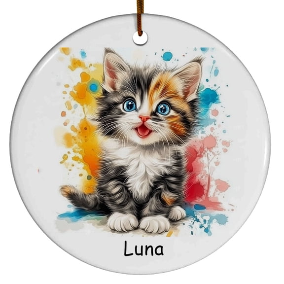 Personalized Pixie-bob Cat Christmas Ornament, Customized Ornament with Cat Name, Christmas Ornament, Gift for Mother's day, Father's day, Christmas, Birthday, Gift for Cat Lover