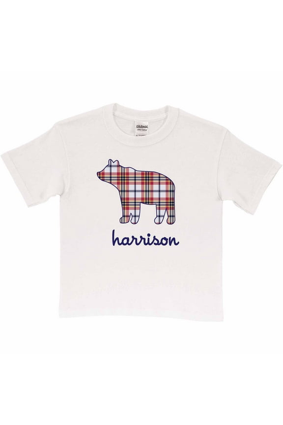 Personalized Plaid Bear T-Shirt