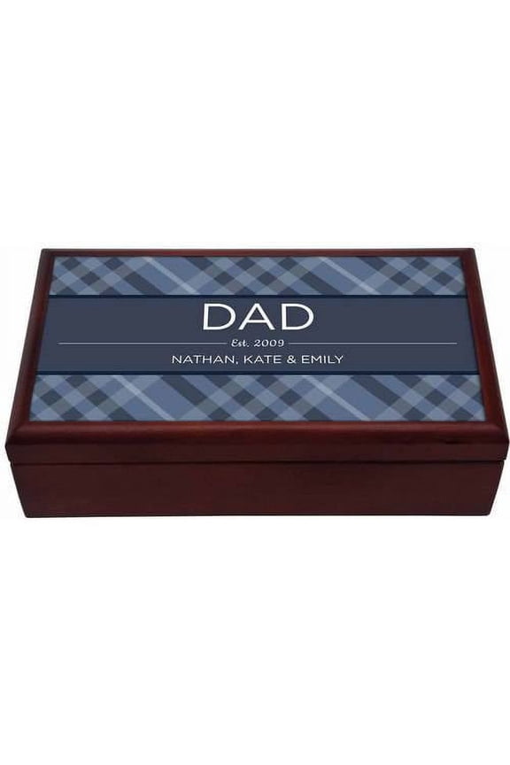 Personalized Plaid Keepsake Box For Him