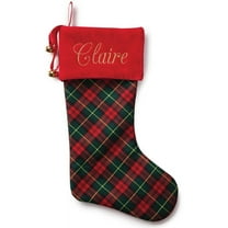 Personalized Plaid Stocking Available In Multiple Colors