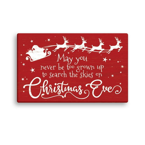 Personalized Planet 11x14 Never Too Grown Up Red Christmas Canvas Wall Art