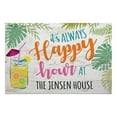 thumbnail image 1 of Personalized Planet 27x18 It's Always Happy Hour Doormat with Custom Family Name Printed on Colorful Rectangular 1/8” Thick Non Slip Mat for Kitchen Hallway Deck or Porch, 1 of 6