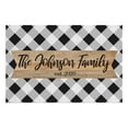 thumbnail image 1 of Personalized Planet 27x18 Black and White Gingham Doormat with Custom Personalization Printed on Rectangular 1/4” Thick Non Slip Mat for Kitchen Hallway Deck or Porch, 1 of 6