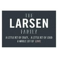 thumbnail image 1 of Personalized Planet 27x18 Little Bit of Crazy Loud and A Whole Lot of Love Doormat with Custom Family Name Printed on Gray Rectangular 1/4” Thick Non Slip Mat for Kitchen Hallway Deck or Porch, 1 of 6