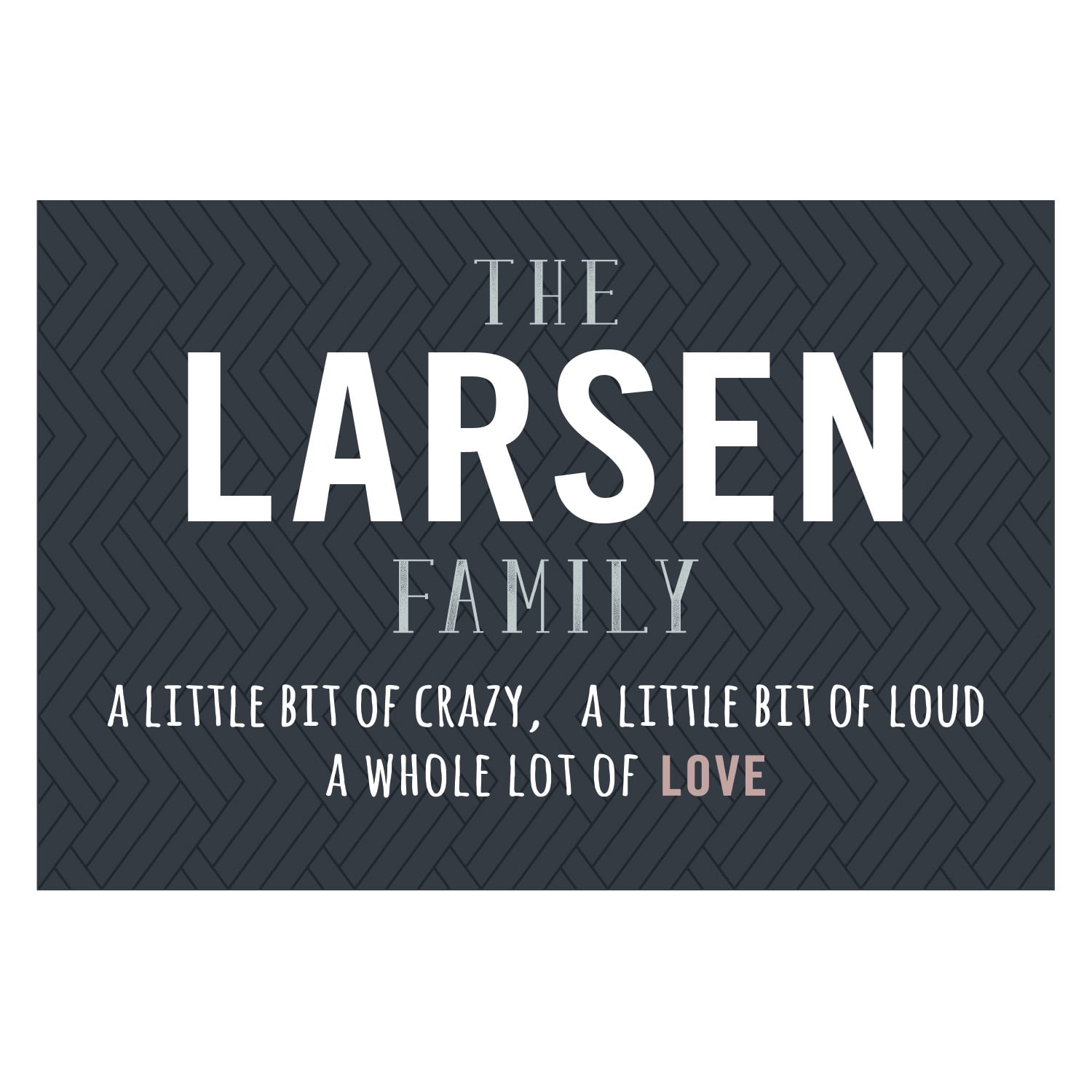 Personalized Planet 27x18 Little Bit of Crazy Loud and A Whole Lot of Love Doormat with Custom Family Name Printed on Gray Rectangular 1/8” Thick Non Slip Mat for Kitchen Hallway Deck or Porch