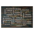 thumbnail image 1 of Personalized Planet 27x18 Love Laughter Beautiful Together Happiness Family of 3 Doormat with Custom Names Printed on Brown Rectangular 1/8” Thick Non Slip Mat for Kitchen Hallway Deck or Porch, 1 of 6