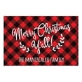 thumbnail image 1 of Personalized Planet 27x18 Marry Christmas Ya'll Holiday Doormat with Custom Family Name Printed on Red and Black Plaid Rectangular 1/8” Thick Non Slip Mat for Kitchen Hallway Deck or Porch, 1 of 6
