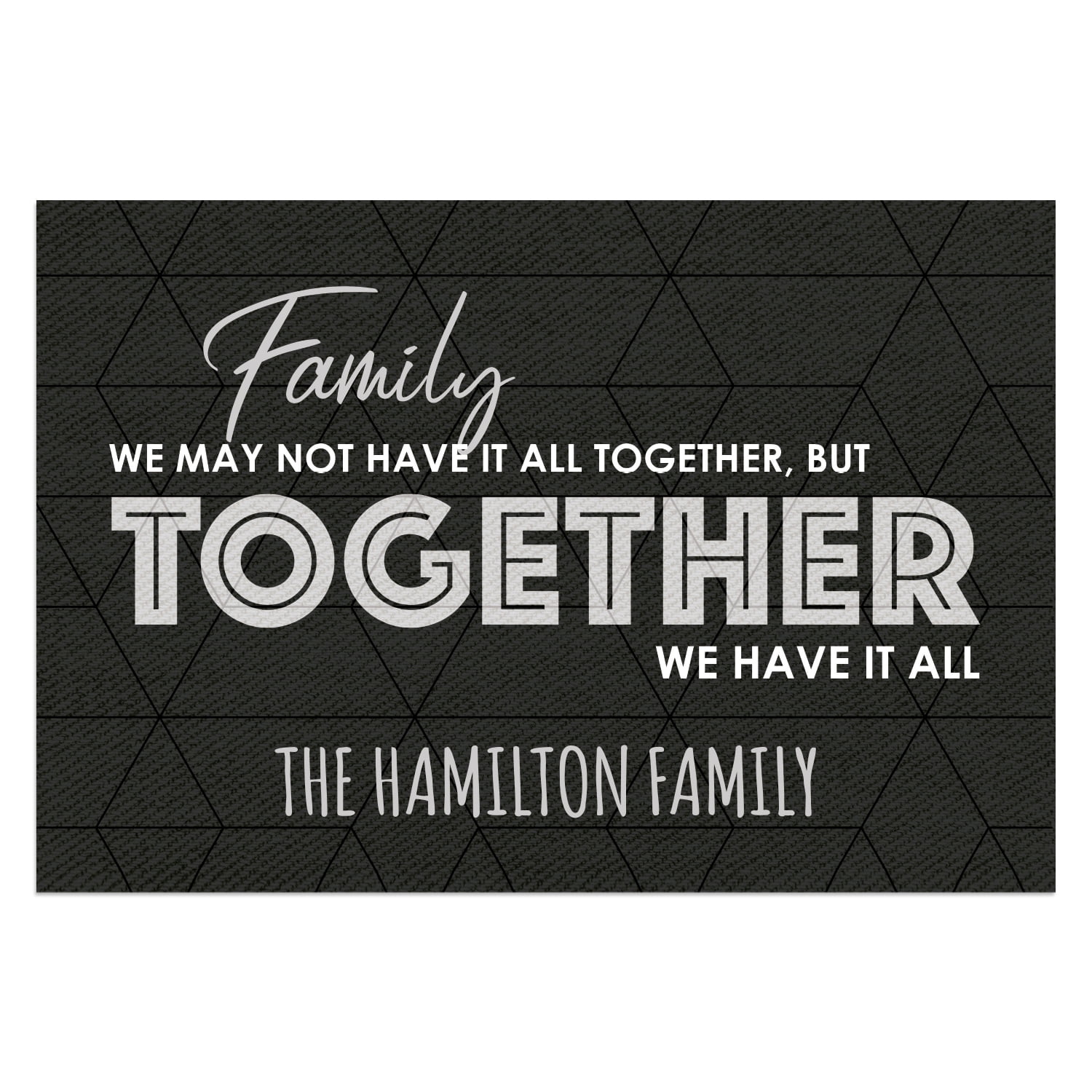Personalized Planet 27x18 We May Not Have it All Together But Together We Have It All Doormat with Custom Family Name Printed on Rectangular 1/4” Thick Non Slip Mat for Kitchen Hallway Deck or Porch