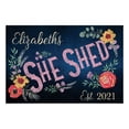 thumbnail image 1 of Personalized Planet 27x18 She Shed Doormat with Custom Personalization Printed on Black Rectangular 1/8” Thick Non Slip Mat for Work Area or Babe Cave, 1 of 6