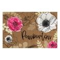 thumbnail image 1 of Personalized Planet 27x18 Spring Floral Doormat with Custom Family Name Printed on Brown Rectangular 1/4” Thick Non Slip Mat for Kitchen Hallway Deck or Porch, 1 of 6