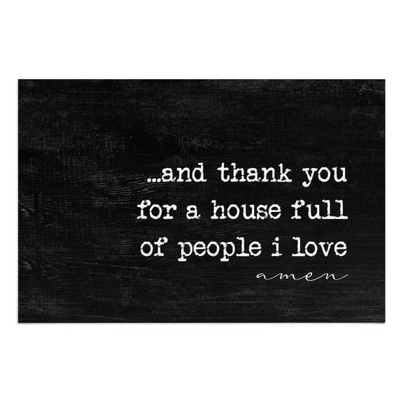 Personalized Planet 27x18 And Thank You for a House Full of People I Love Amen Spiritual Doormat on Black Rectangular 1/4” Thick Non Slip Mat for Kitchen Hallway Deck or Porch