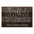 thumbnail image 1 of Personalized Planet 27x18 Thankful, Grateful and Blessed Personalized Doormat on Durable Indoor Outdoor 1/8" Thick Low Profile Mat with Non Slip Rubber Backing, 1 of 6