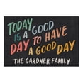 thumbnail image 1 of Personalized Planet 27x18 Today Is a Good Day to Have a Good Day Uplifting Doormat with Custom Family Name Printed on Black Rectangular 1/8” Thick Non Slip Mat for Kitchen Hallway Deck or Porch, 1 of 6