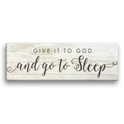 Personalized Planet 27x9 Give it to God and Go to Sleep Spiritual White Canvas Wall Art