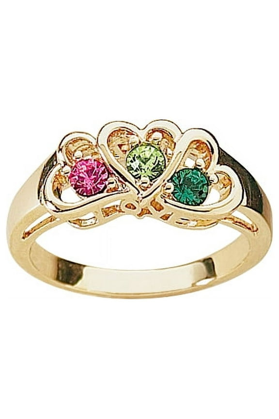 Daughter's Heart Birthstone 14kt Gold-Tone Ring ,Women's